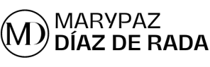 Logotipo de Mary Paz Díaz de Rada con iniciales MD en círculo negro